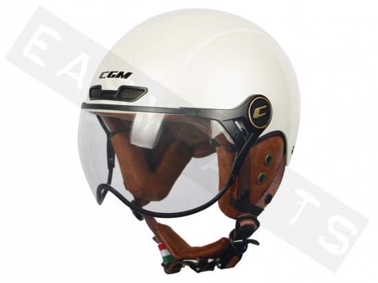 Helmet E-Bike CGM 801V EBI VINTAGE pearl white (shaped visor)